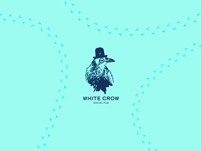 White Crow Social Pub Logo beer branding concept crow design graphic design illustrator logo logo design love photoshop print proposal pub social vector white