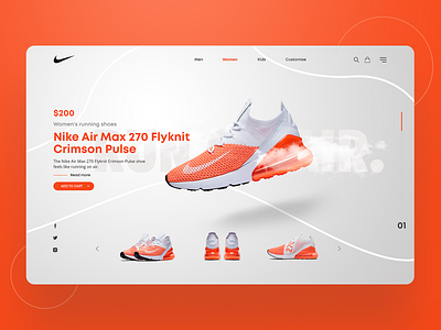 Nike landing page clean design landing nike page shoes ui ux website