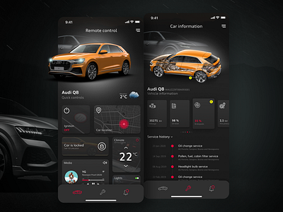 Audi smart car app audi car cars design garage service smart ui ux