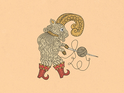 Folk Ram animal dribbble emblem fairy tale fairytale folk folklore graphic illustration lubok ram russia sheep slavic symbol vector