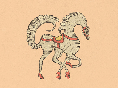 Folk horse dribbble emblem fairy tale fairytale folk folklore graphic horse illustration russia russian slavic symbol vector