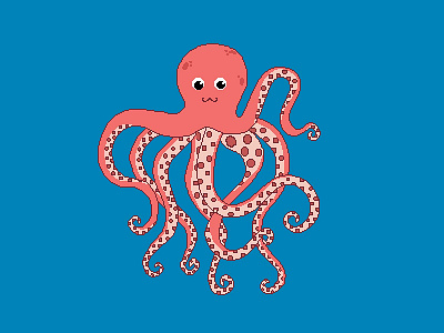 Pixel Octopus adobeillustrator aquatic characterbuilding charactersketch design illustration underwater vector