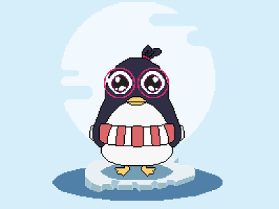 Pixel Penguin adobeillustrator antarctica bird illustration cartoon characterbuilding charactersketch colors endangered illustration vector