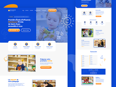 Montessori School - Landing Page 3d blue and orange child children colors design margot collavini school ui ux webdesign