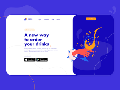 INSTA - Landing Page app colors drink glass illustration landingpage margot collavini ui webdesign website