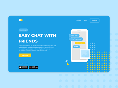 Chat App - Landing Page chat chat app dailyui dailyui 003 design landing landing page margot collavini ui ux website