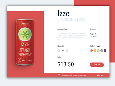 Daily UI: 012 E-Commerce Item Checkout app dailyui design drink ecommerce izze soda uidesign visual design