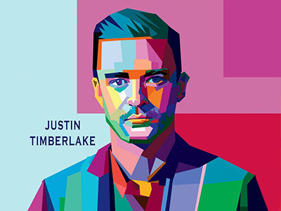 WPAP - Justin Timberlake art art director cartoon design full color illustration pop art poster wpap