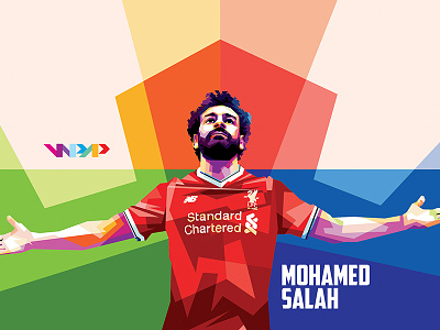 Mohamed Salah abstrack art character color football full color graphic design illustration popart poster sport wpap