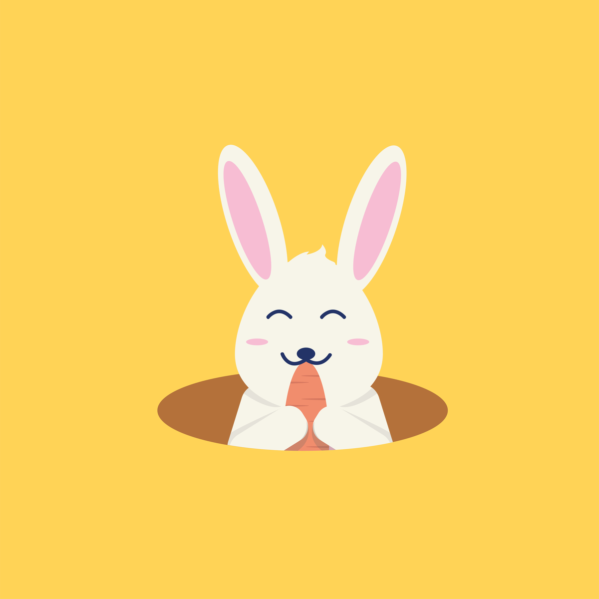 Eat Rabbit Flat Illustration by Tasmad Graphics on Dribbble