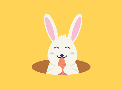 Eat Rabbit Flat Illustration