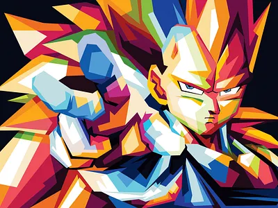 Vegeta Pop Art Portrait art art director character design full color graphic design illustration popart poster wpap