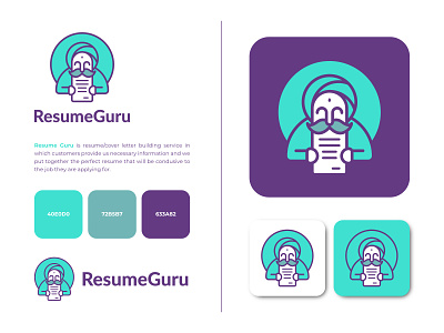Resume Guru - Alternative Logo Concept app branding clean design dribbble flat icon logo minimal ui