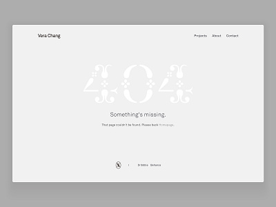 404 Page 404 minimal portfolio ui website