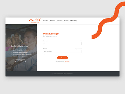 Mio Advantage Login Page login page uiux visual design website