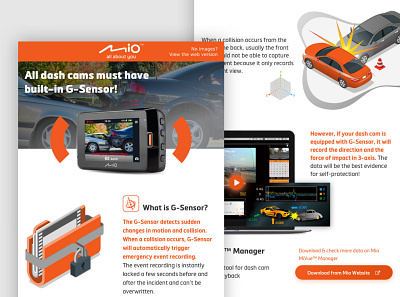 Mio Class newsletter, En. branding dashcam edm newsletter ui