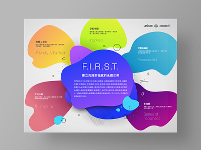 F.I.R.S.T Things First branding gradient illustration poster