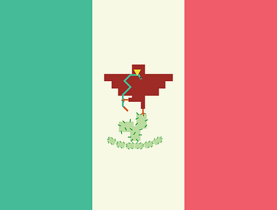 Mexican Flag branding design eagle flat graphic design illustration illustrator logo mexicano mexico minimal snake vector