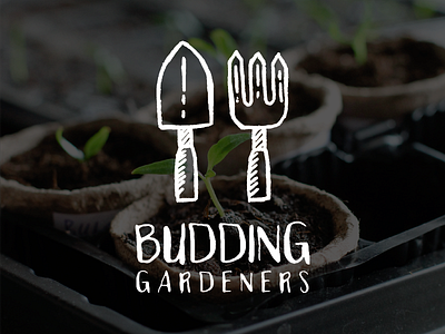 Budding Gardeners Logo branding identity illustration logo typography