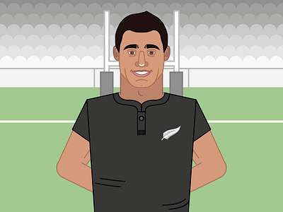 Dan Carter character illustration line rugby simple sport vector