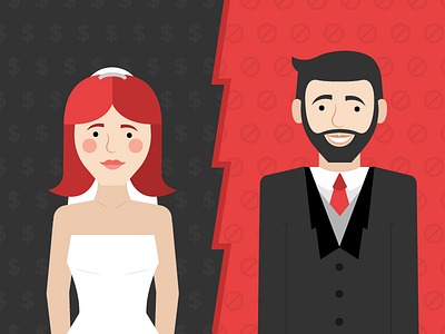 Blog post illustration... character couple illustration marriage