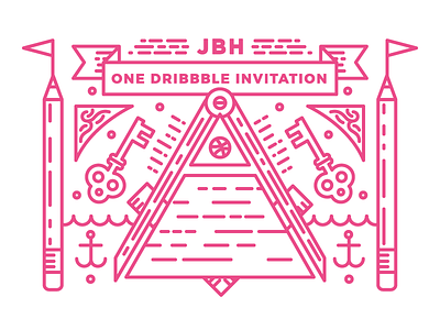 One invite up for grabs! dribbble invitation illustration invitation invite