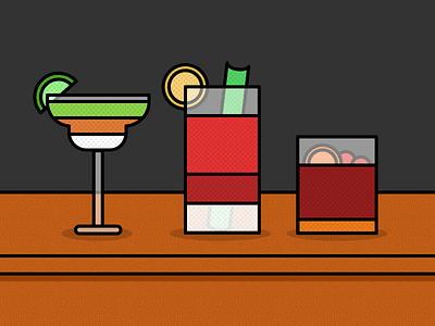Cocktails! flat illustration infographic texture vector