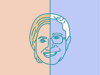 Hillary & Bernie bernie sanders character hillary clinton icon illustration line president usa vector