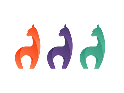 Another logo concept that got binned! alpaca gradient illustration logo vector