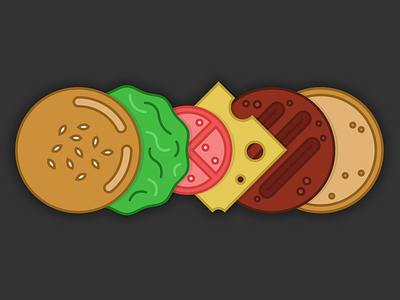 Anatomy of a Burger by JBH on Dribbble