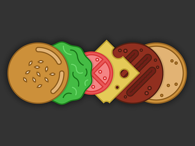 Anatomy of a Burger burger flat food illustration vector