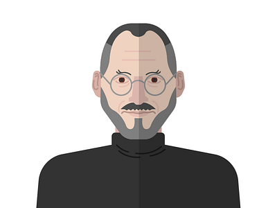 Steve Jobs character flat illustration illustrator person steve jobs vector