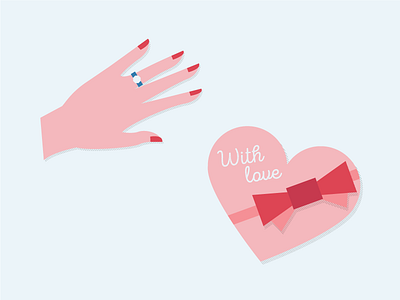 Happy Valentines Day, Dribbblers :) engagement flat illustration love romance valentines vector