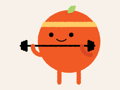 Pumping Iron design illustration orange