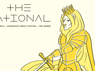 The National illustration lion poster print sword the national