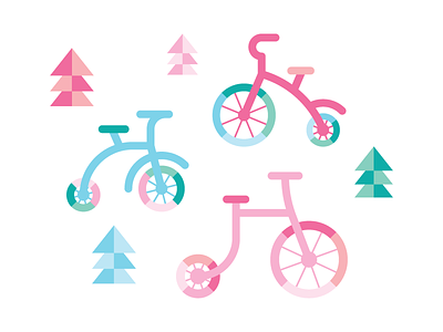 Trikes bike design illustration pattern tree trike