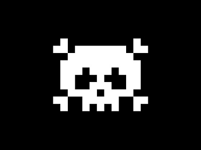 Pixel Skull illustration. pixel skull