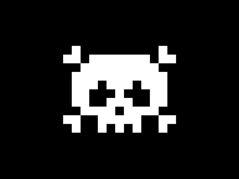 8-bit skull logo