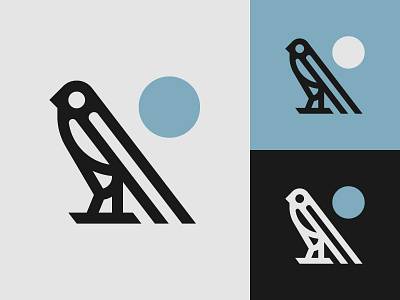 Moonbird bird design icon illustration logo moon
