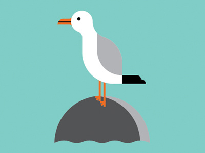 Gull design illustration print seagull
