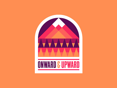 Onward & Upward design mountain outdoors print sticker trees