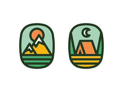 Outdoors badge camping coffee emblem mountain outdoors sun