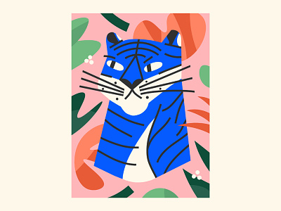 Throw & Co. blanket design illustration illustrator pattern plants tiger