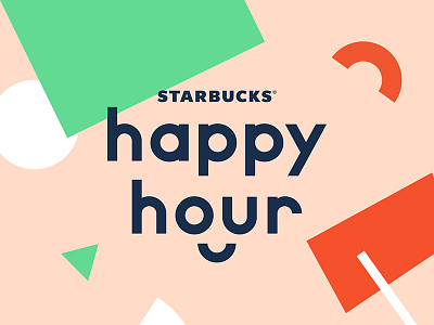 Starbucks Happy Hour branding coffee design identity logo smile starbucks