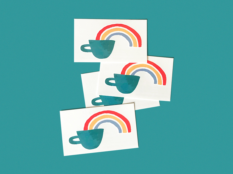 Coffee Rainbow tattoo illustrator illustration rainbow coffee
