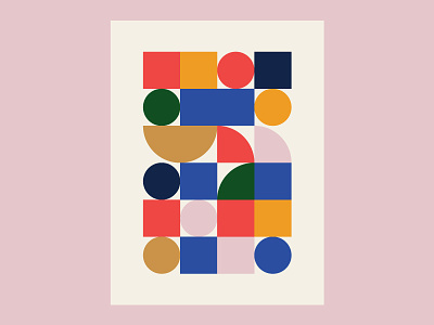 Factory circle color design geometric pattern print square