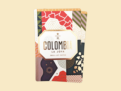 Colombia La Joya coffee design foil starbucks typography