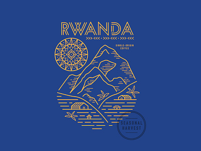 Rwanda coffee hill illustration rwanda starbucks sun typography