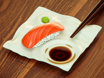 Zen garden ( sushi plate ) 3d cinema4d product design rendering shapeways sushi
