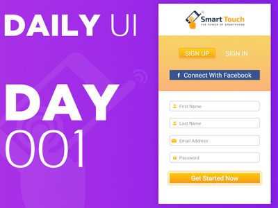 Daily UI Challenge #001 - Smart Touch Sign Up Form challange daily ui daily ui 001 dailyui sign in page sign up sign up form web web design